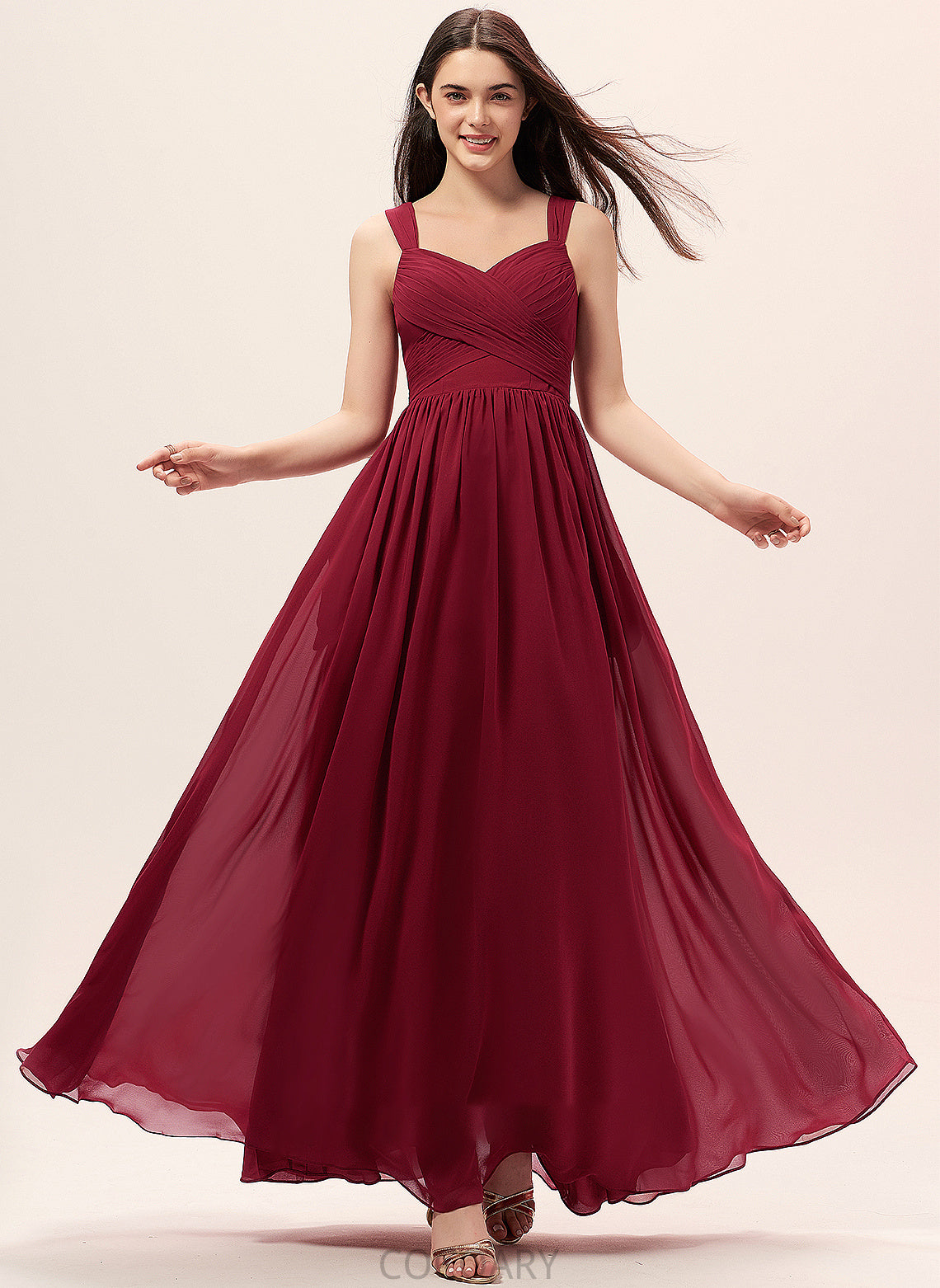 Ruffle Fabric Length Floor-Length Pockets Silhouette Neckline A-Line Embellishment Sweetheart Lorelai One Shoulder Bridesmaid Dresses