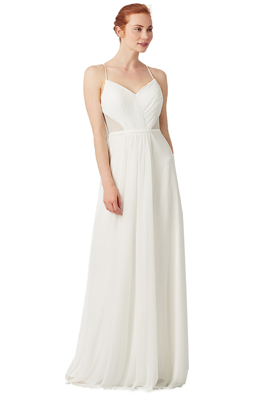 Cornelia A-Line/Princess Sleeveless Spaghetti Straps Chiffon Floor Length Natural Waist Bridesmaid Dresses