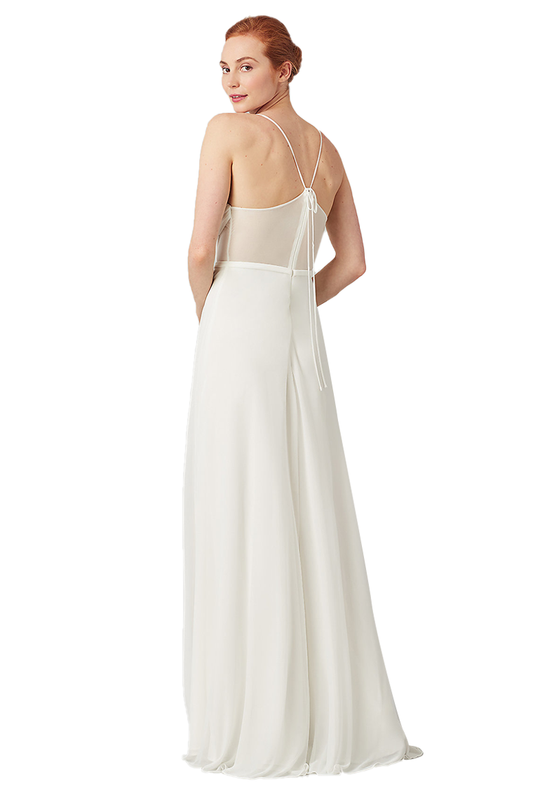 Cornelia A-Line/Princess Sleeveless Spaghetti Straps Chiffon Floor Length Natural Waist Bridesmaid Dresses