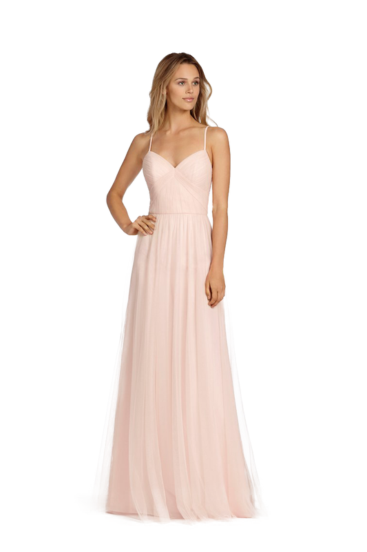 Elsa Sleeveless Chiffon Floor Length Natural Waist Spaghetti Straps A-Line/Princess Bridesmaid Dresses