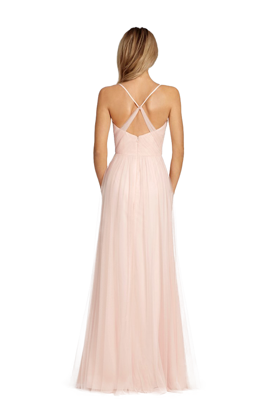 Elsa Sleeveless Chiffon Floor Length Natural Waist Spaghetti Straps A-Line/Princess Bridesmaid Dresses