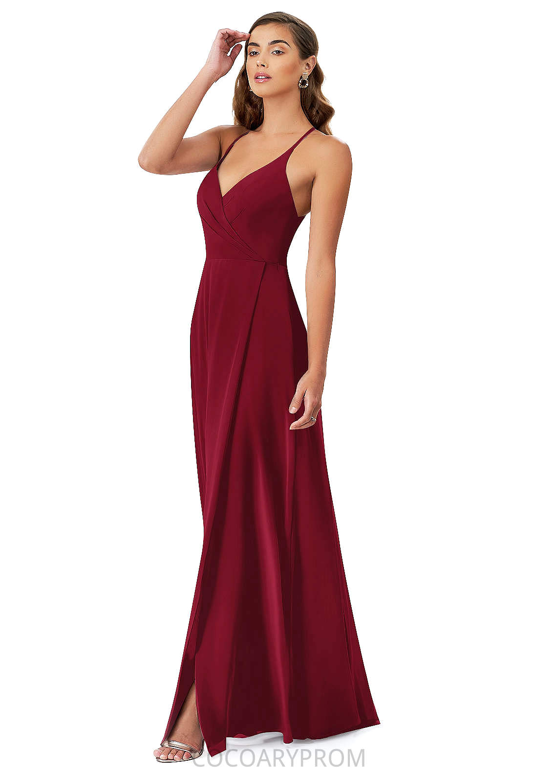 Mia Floor Length Natural Waist V-Neck Sleeveless A-Line/Princess Bridesmaid Dresses