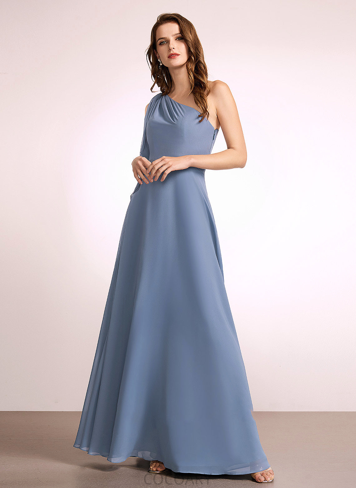 One-Shoulder Neckline Embellishment Length A-Line Silhouette Floor-Length Bow(s) Fabric Mariana Floor Length V-Neck Bridesmaid Dresses