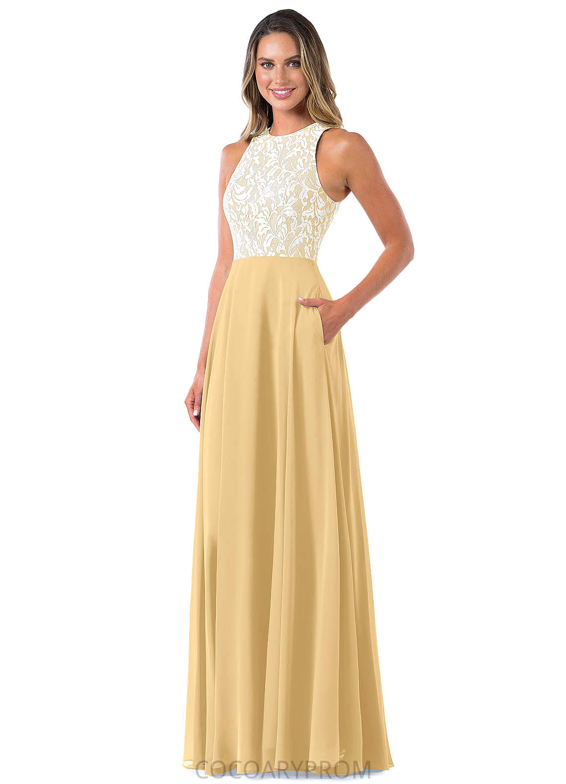 Kennedi Floor Length A-Line/Princess V-Neck Natural Waist Sleeveless Bridesmaid Dresses