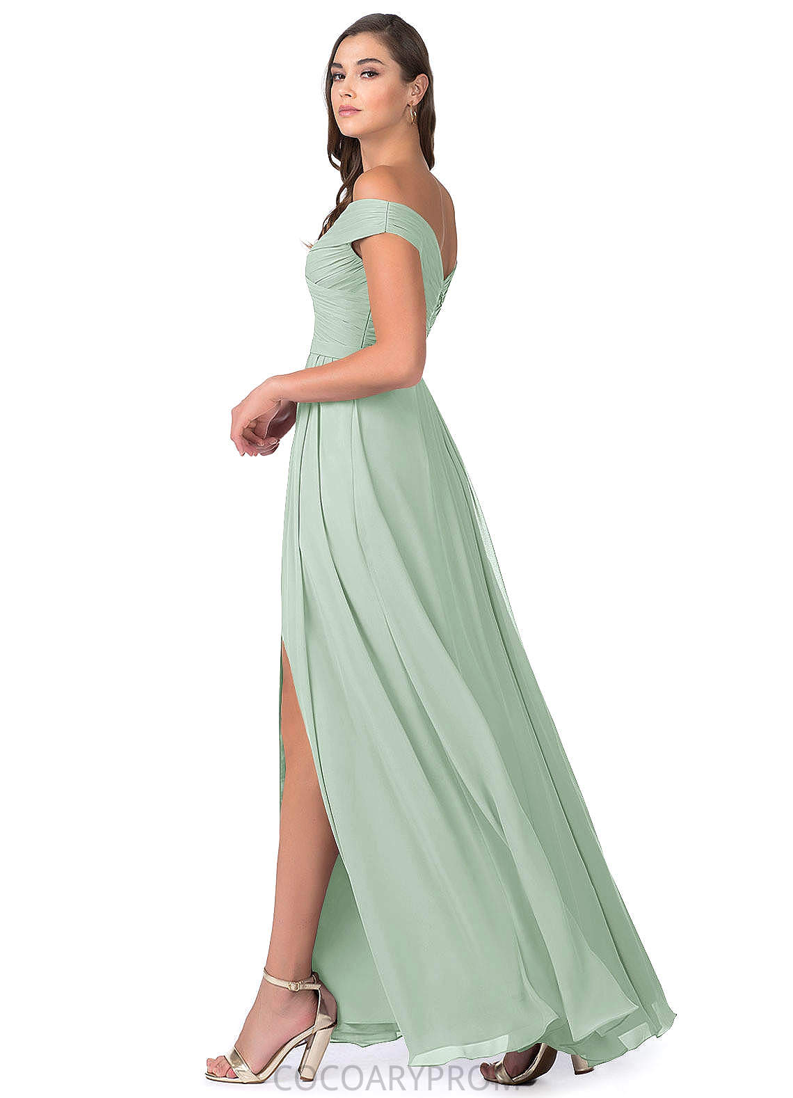 Lyla Sleeveless Floor Length Natural Waist A-Line/Princess V-Neck Bridesmaid Dresses