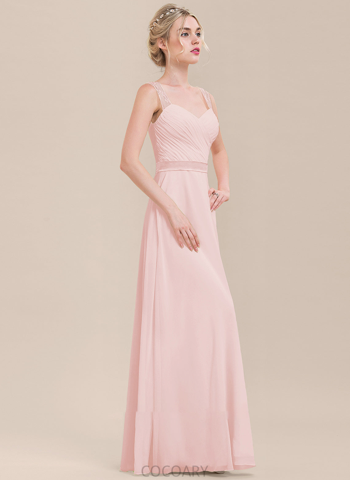 Neckline A-Line Sweetheart Length Silhouette Floor-Length Fabric Embellishment Ruffle Lydia Bridesmaid Dresses