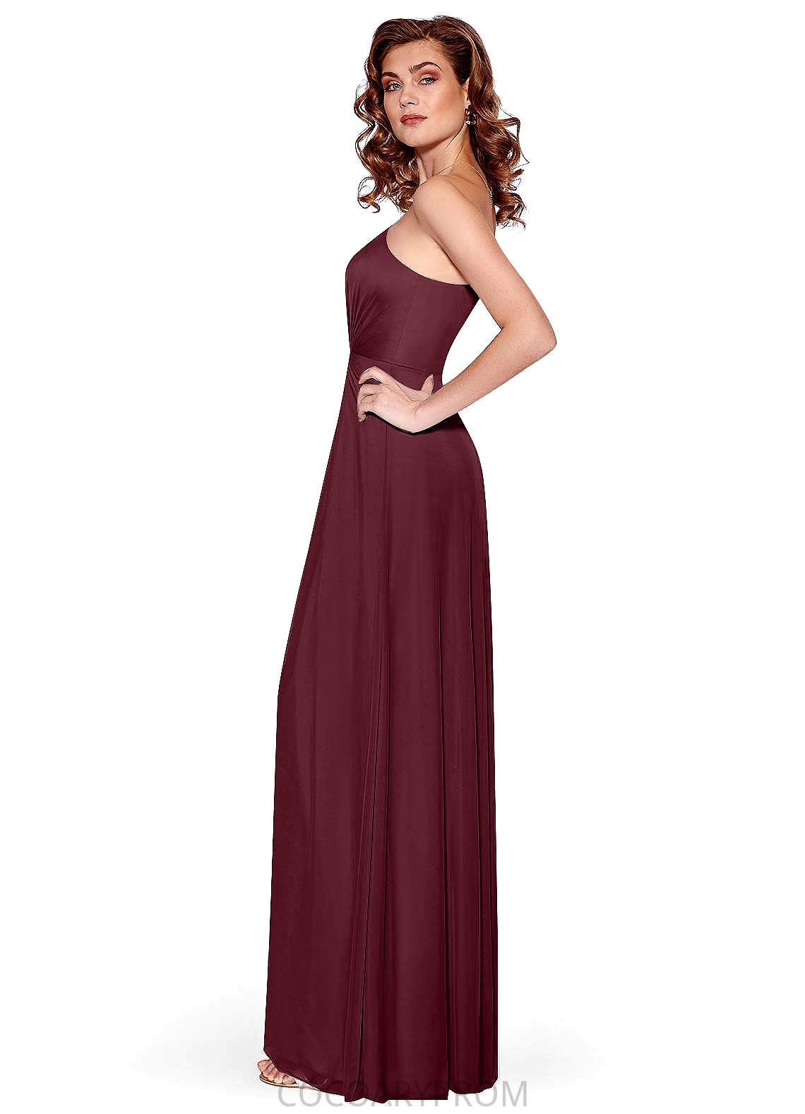 Nicole A-Line/Princess Sleeveless Natural Waist Tea Length Spaghetti Staps Bridesmaid Dresses