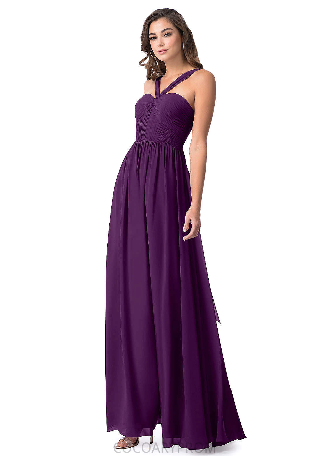 Lorena A-Line/Princess Natural Waist Floor Length V-Neck Sleeveless Bridesmaid Dresses