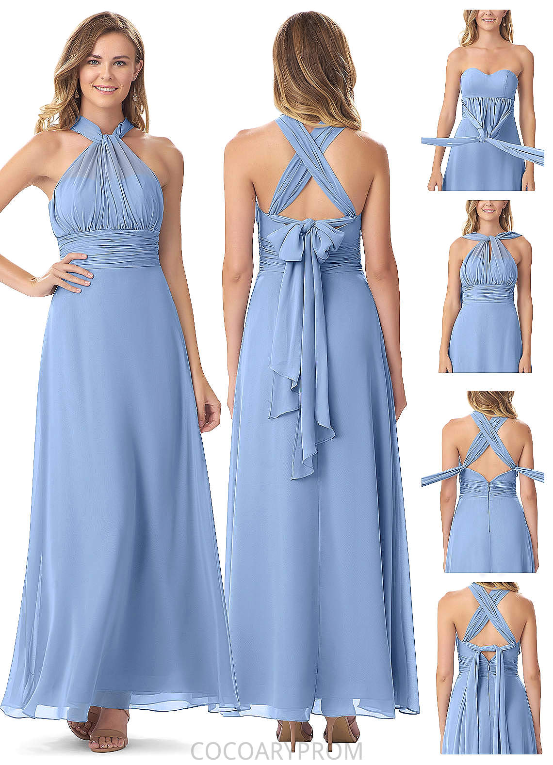 Muriel Natural Waist V-Neck Floor Length Sleeveless A-Line/Princess Bridesmaid Dresses