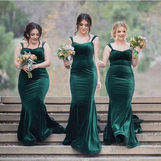 Mermaid Sweetheart Sleeveless Spaghetti Straps Bridesmaid Dresses