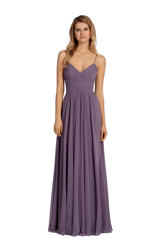 Frederica A-Line/Princess Floor Length Chiffon Sleeveless Spaghetti Straps Natural Waist Bridesmaid Dresses