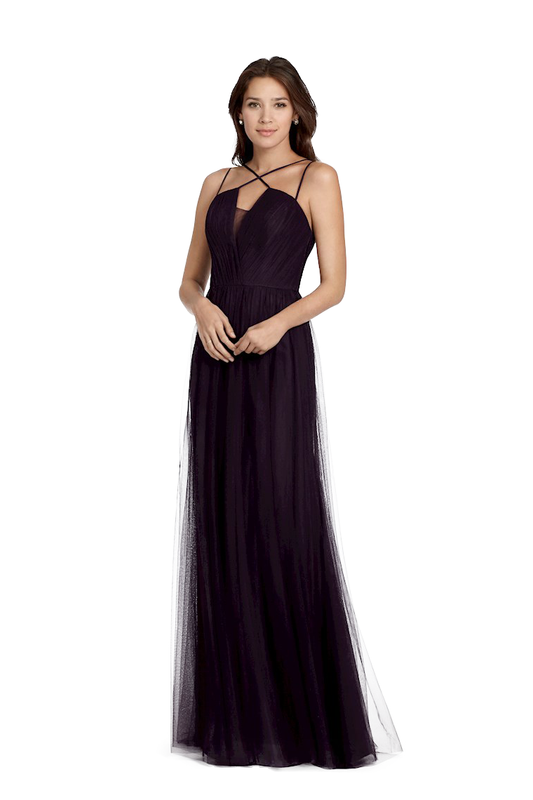 Renata A-Line/Princess Spaghetti Straps Floor Length Sleeveless Natural Waist Tulle Bridesmaid Dresses