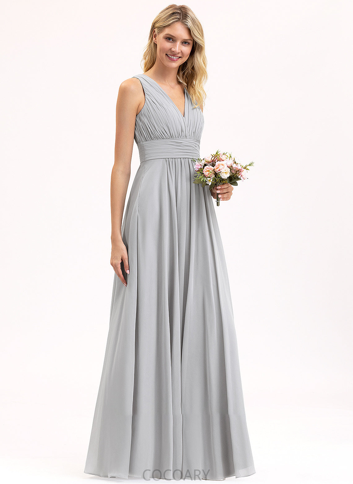 Embellishment Length Fabric Neckline Bow(s) A-Line Ruffle V-neck Pockets Silhouette Floor-Length Linda Bridesmaid Dresses