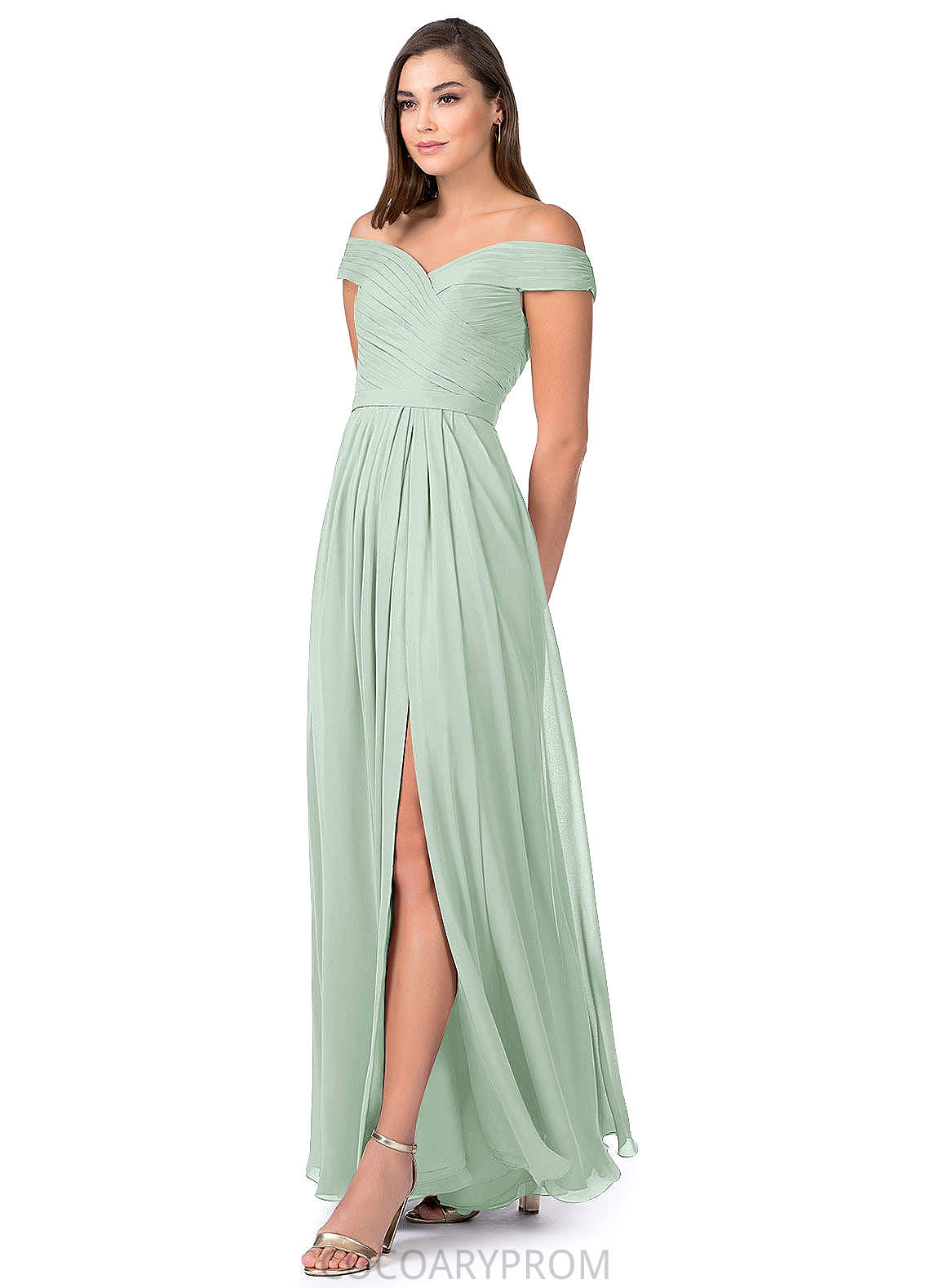 Lyla Sleeveless Floor Length Natural Waist A-Line/Princess V-Neck Bridesmaid Dresses