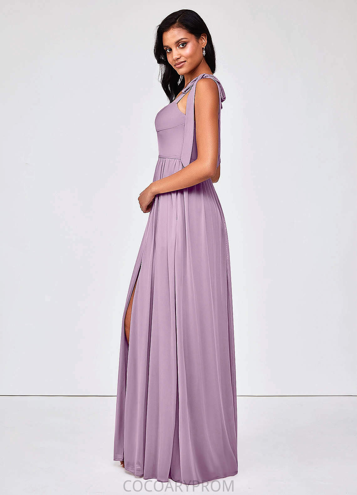 Aiyana Sleeveless Natural Waist Floor Length A-Line/Princess Straps Bridesmaid Dresses