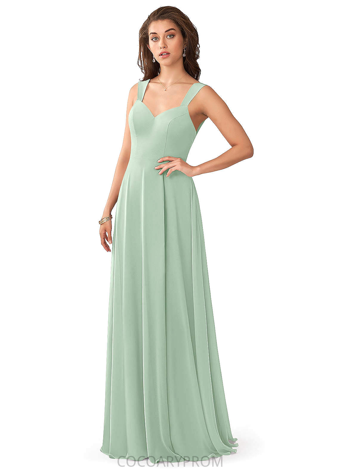 Lilliana Sleeveless Natural Waist Spaghetti Staps A-Line/Princess Tea Length Bridesmaid Dresses