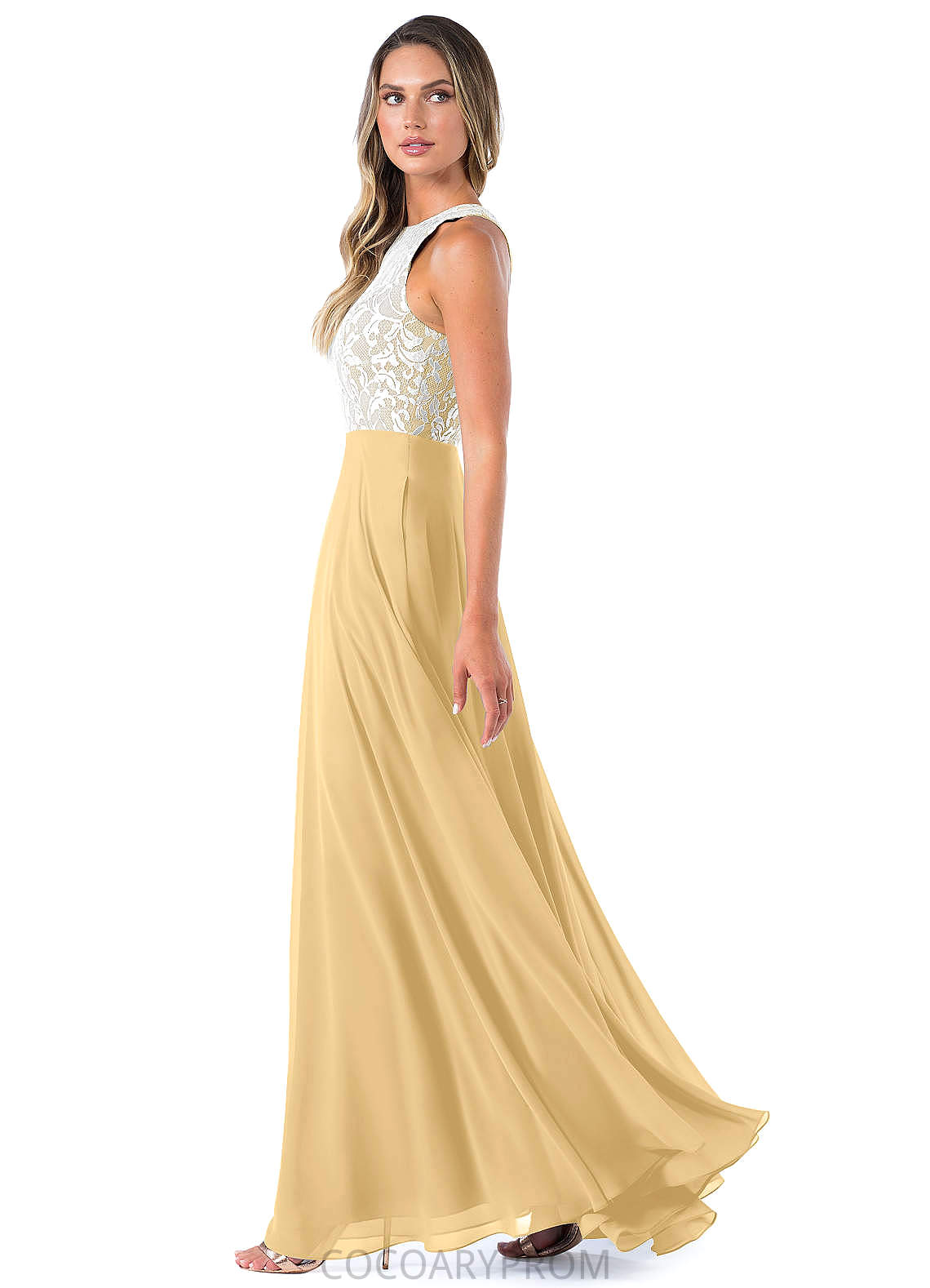 Kennedi Floor Length A-Line/Princess V-Neck Natural Waist Sleeveless Bridesmaid Dresses