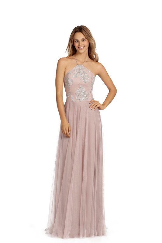 Kelly Floor Length Spaghetti Straps Natural Waist Tulle Sleeveless A-Line/Princess Bridesmaid Dresses