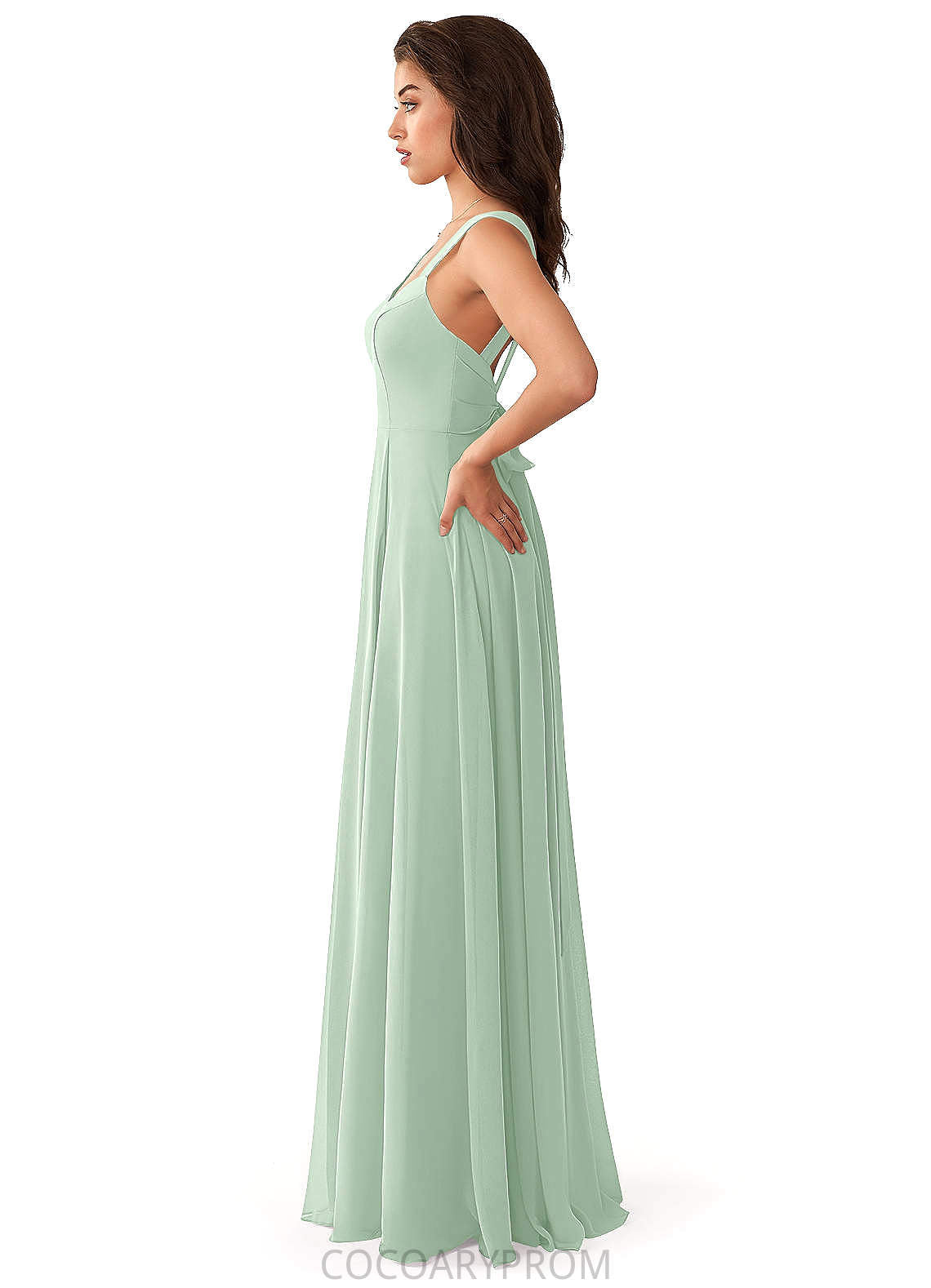 Lilliana Sleeveless Natural Waist Spaghetti Staps A-Line/Princess Tea Length Bridesmaid Dresses