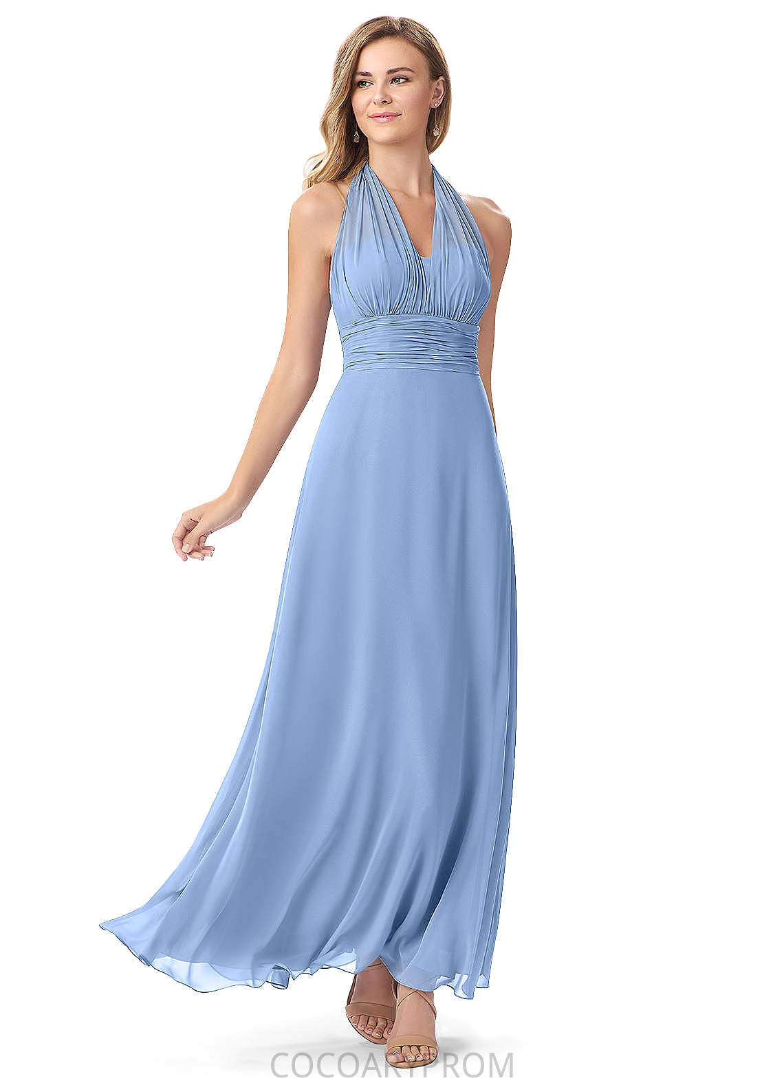 Muriel Natural Waist V-Neck Floor Length Sleeveless A-Line/Princess Bridesmaid Dresses