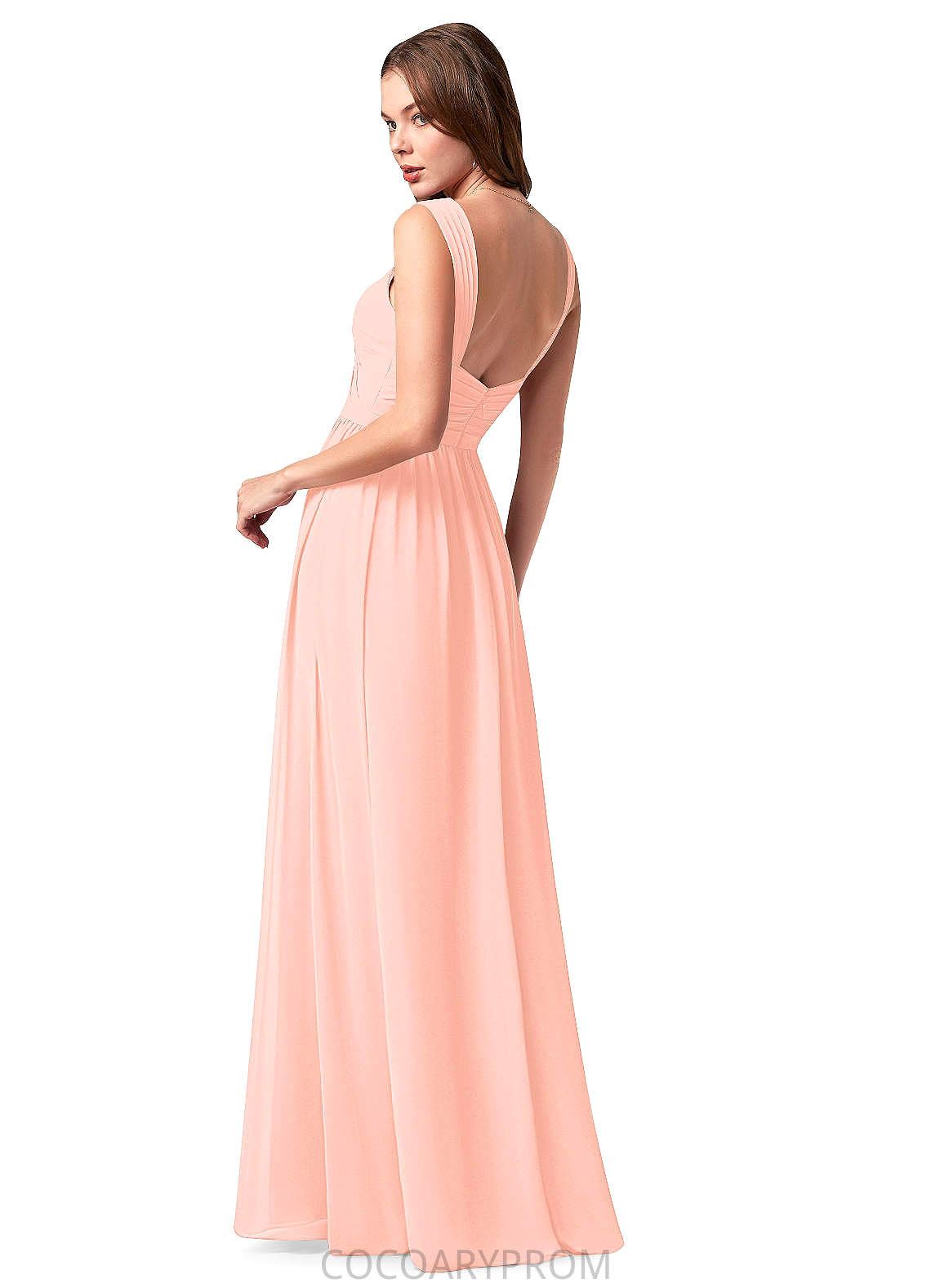 Tatum Natural Waist V-Neck Floor Length Sequins Sheath/Column Sleeveless Bridesmaid Dresses