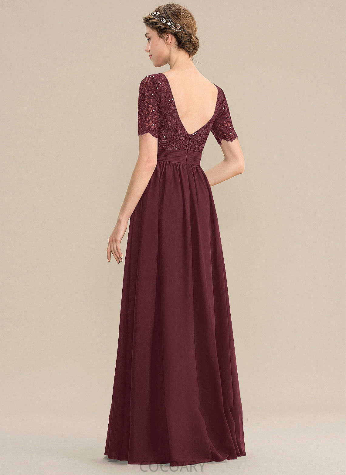 Neckline ScoopNeck Length Embellishment Silhouette Floor-Length A-Line Sequins Fabric Nadine Sleeveless Scoop Bridesmaid Dresses