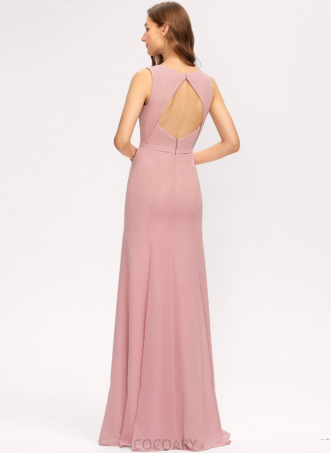 Length Neckline Floor-Length ScoopNeck Silhouette Sheath/Column Embellishment SplitFront Fabric Keely Floor Length Sleeveless Bridesmaid Dresses