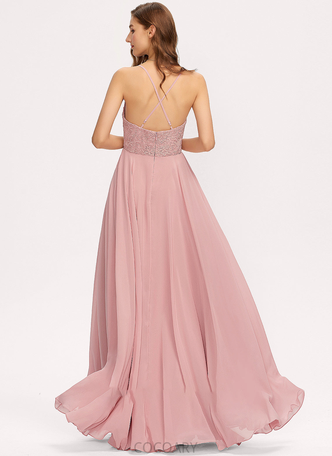 V-neck Silhouette Fabric Straps Neckline Floor-Length A-Line Length Lace Iyana Off The Shoulder Floor Length Bridesmaid Dresses