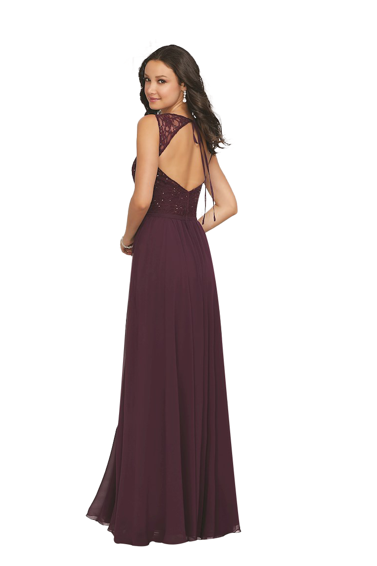 Tabitha V-Neck A-Line/Princess Natural Waist Chiffon Floor Length Sleeveless Bridesmaid Dresses