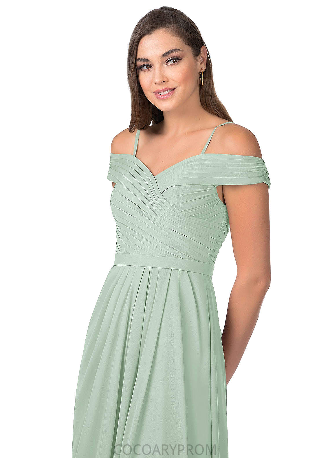 Lyla Sleeveless Floor Length Natural Waist A-Line/Princess V-Neck Bridesmaid Dresses