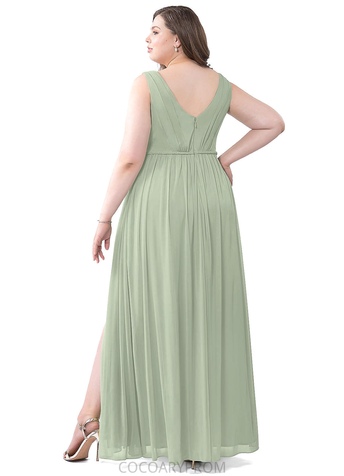 Haleigh Floor Length Natural Waist Sleeveless A-Line/Princess V-Neck Bridesmaid Dresses