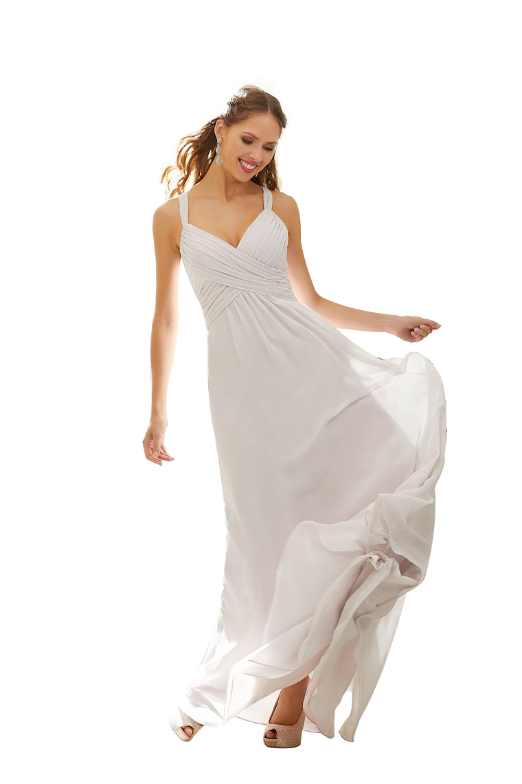 Elva A-Line/Princess V-Neck Chiffon Floor Length Sleeveless Natural Waist Bridesmaid Dresses