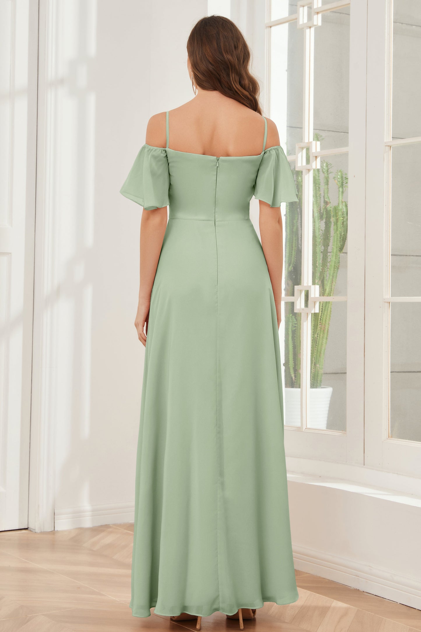 A-line Off the Shoulder Chiffon Bridesmaid Dresses