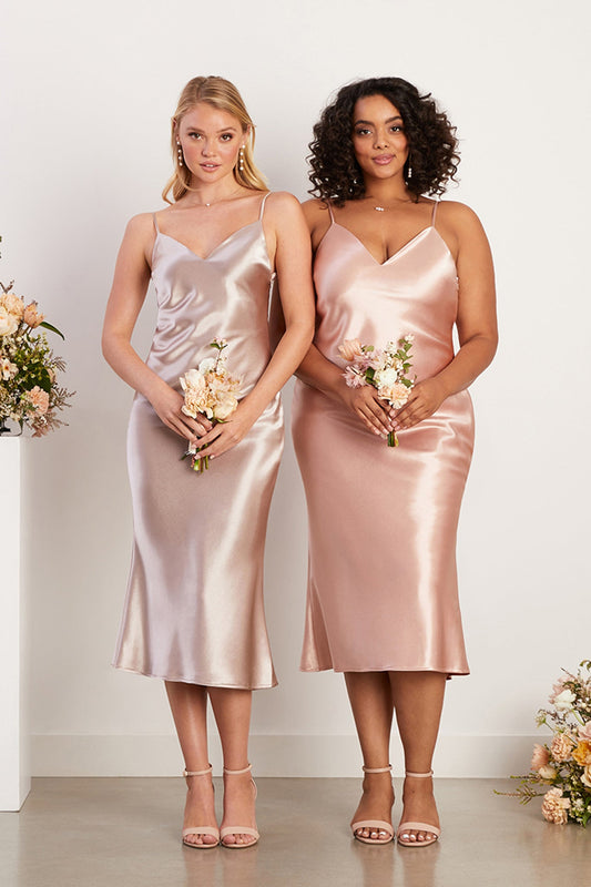 2024 Lauren Satin Midi Dress Gracelyn