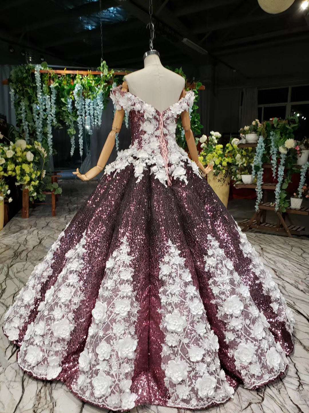 Amazing Unique Off The Shoulder Ball Gown Prom Dresses Sparkly Wedding Dresses