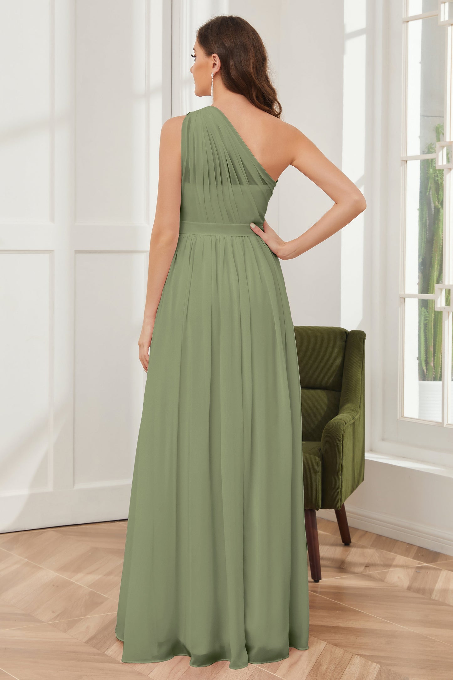 One Shoulder Chiffon Bridesmaid Dresses