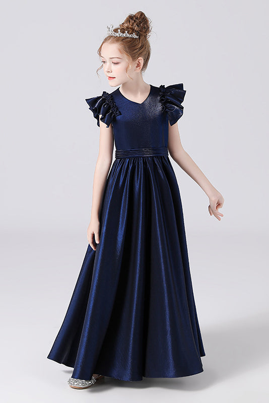 A- Line Elegant Sleeveless Floor Length Flower Girl Dresses